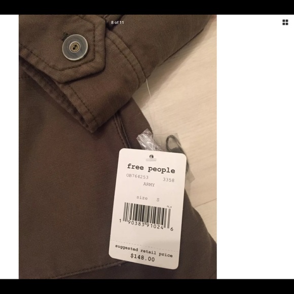 FREE PEOPLE nature utility cargo jacket coat NEW S - Picture 5 of 8